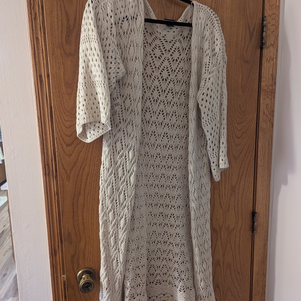 Daytrip Beige Crochet Cardigan